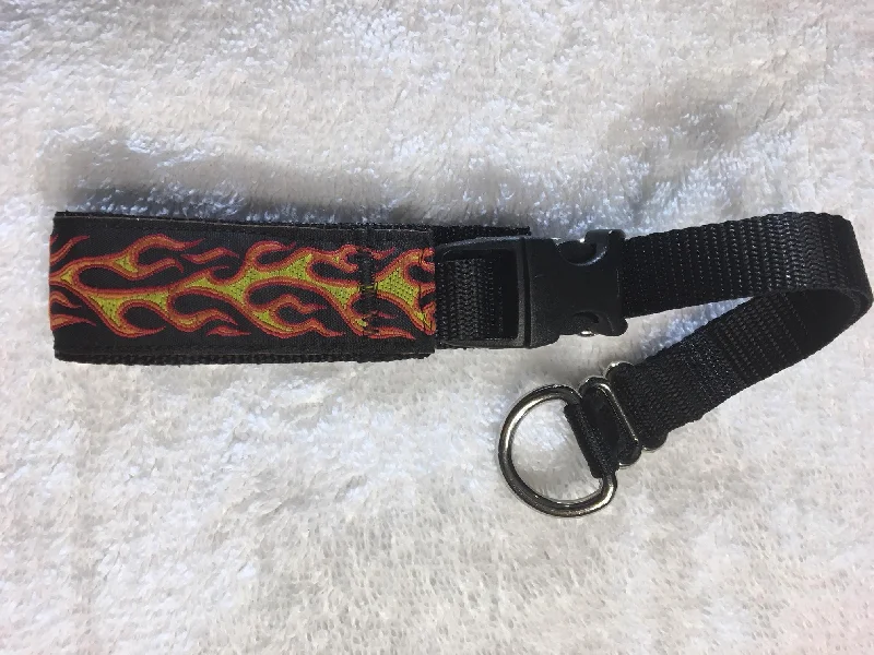 Secret Powers 1" Micro Training Collar - Orange Flames on Black