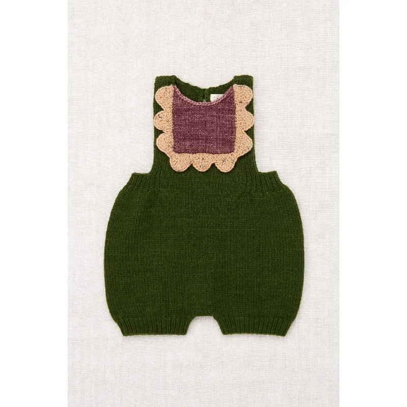 Misha and Puff Green Scallop Bib Romper