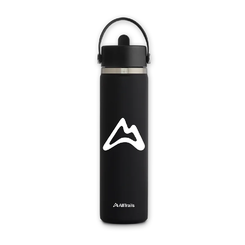 AllTrails × Hydro Flask 24 oz. Bottle with Flex Straw Cap - Black