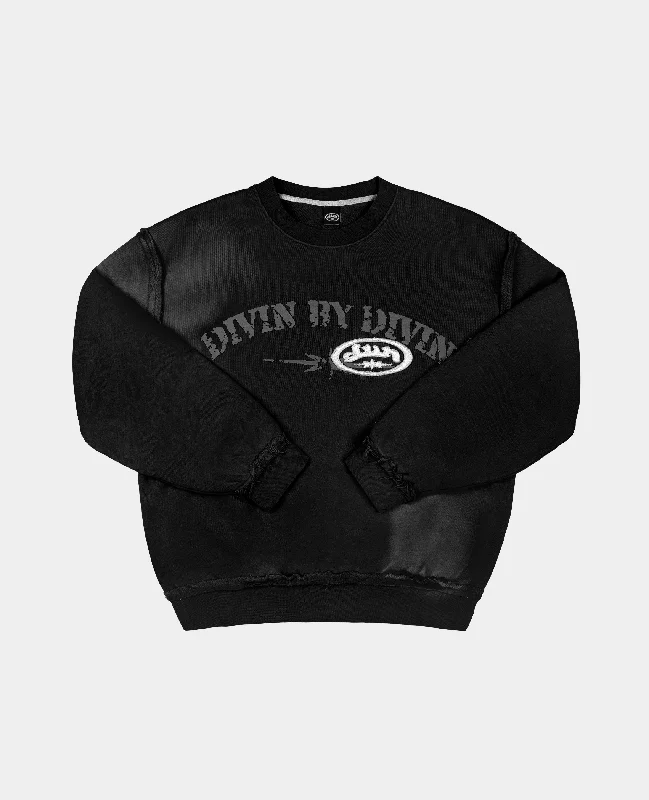 BLACK VINTAGE MILLITARY CREWNECK