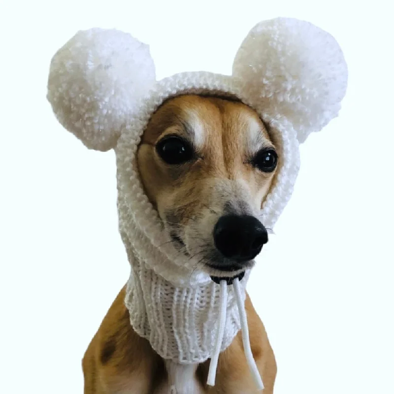 White Sparkle Pompom Hat