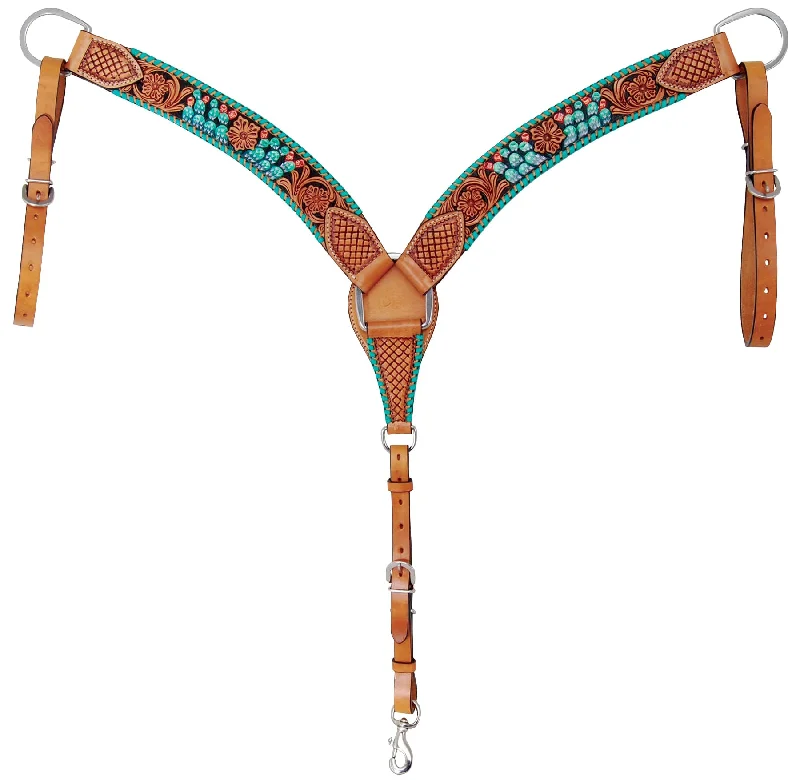 Rafter T Painted Cactus Breast Collar, Horse