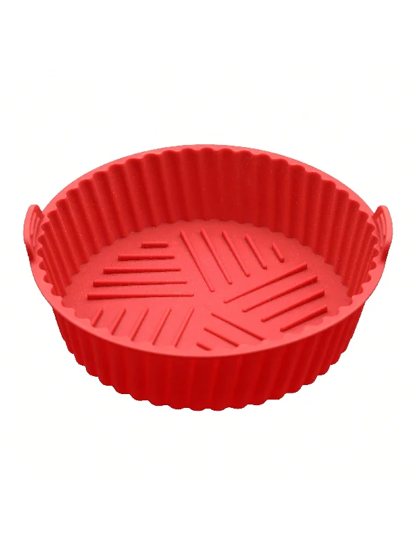 1/2/3pcs Air Fryer Silicone Liners Pot For 3 To 5 QT,Air Fryer Silicone Basket Bowl,Replacement Of Flammable Parchment Paper,Reusable Baking Tray Oven Accessories, Round+Red+Blue+Green