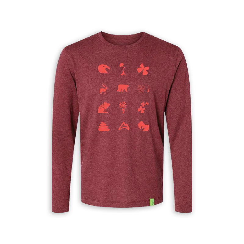 Forest Friends Long Sleeve Tee - Heather Red