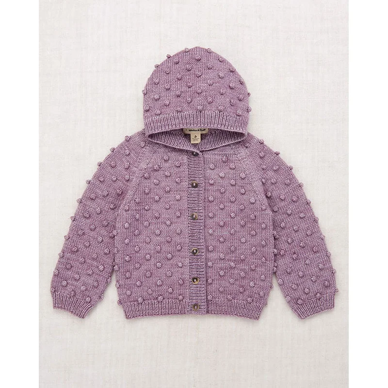 Misha and Puff Periwinkle Hooded Popcorn Cardigan