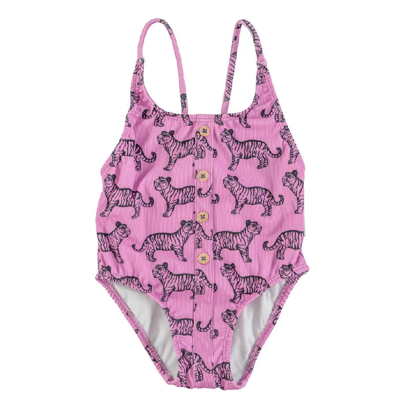 Piupiuchick Lavender W/ Black Tigers Swimsuit