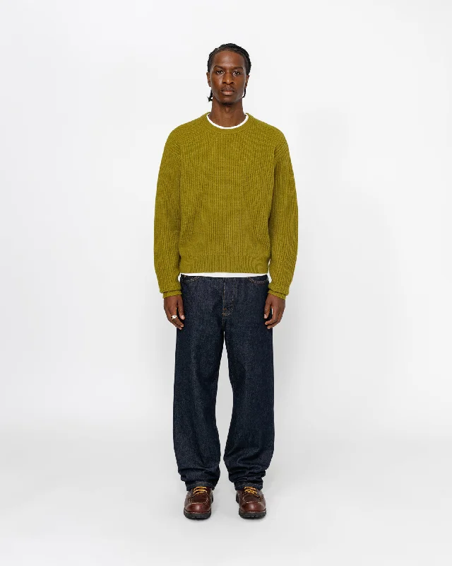 WAFFLE KNIT CASHMERE CREW