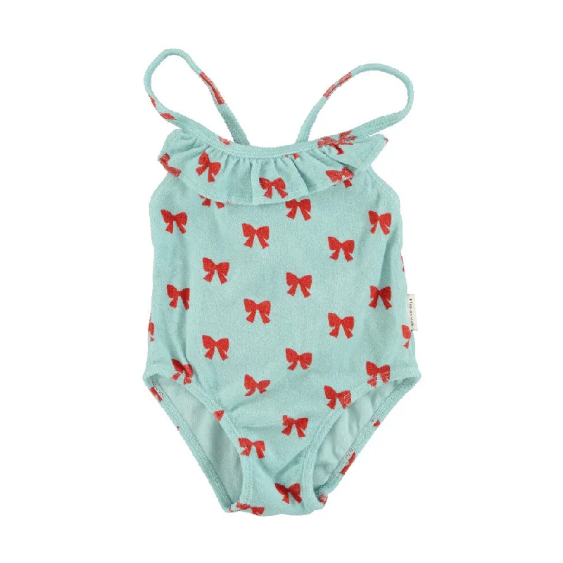 Piupiuchick Blue W/ Red Bows Swimsuit