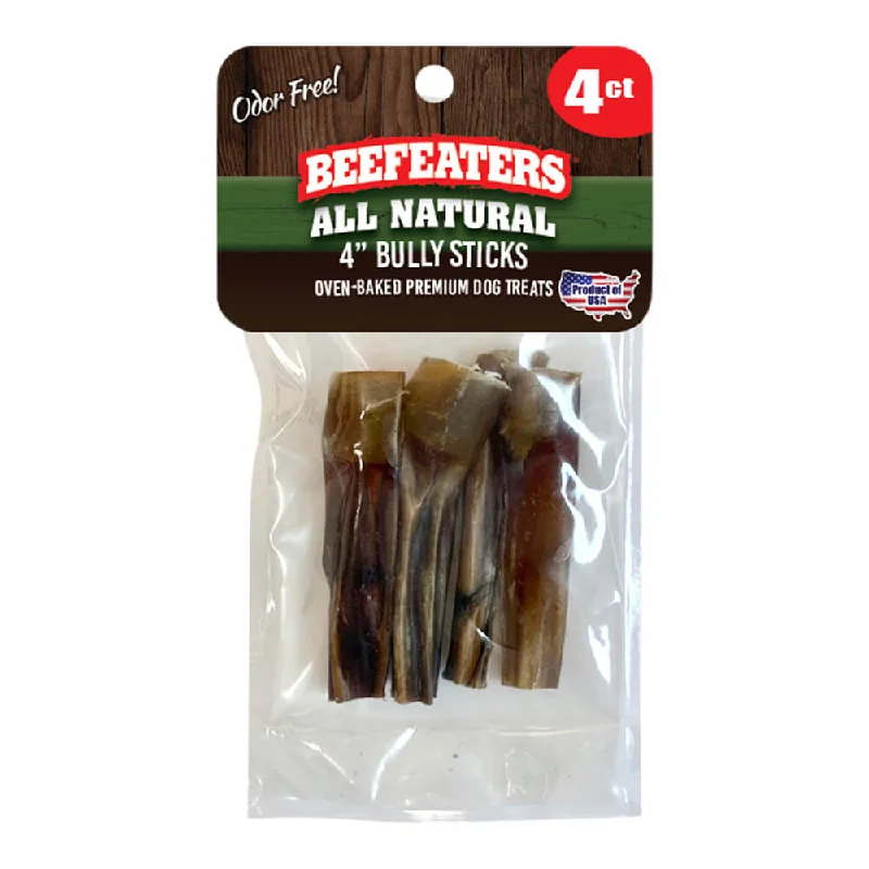 Beefeaters 4" Natural Bully Sticks, 4 ct, 20 pk