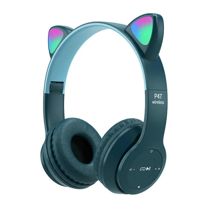 سماعة بناتي LED Light Up Cute Cat Ear Gaming Headset