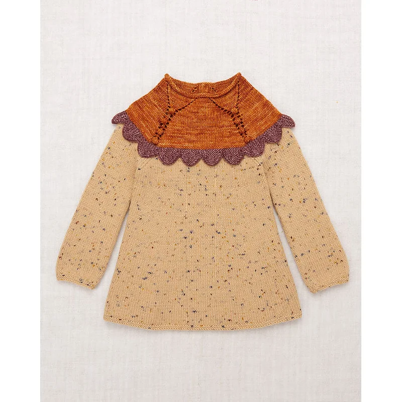 Misha and Puff Camel Confetti Scallop Yoke Tunic Dress