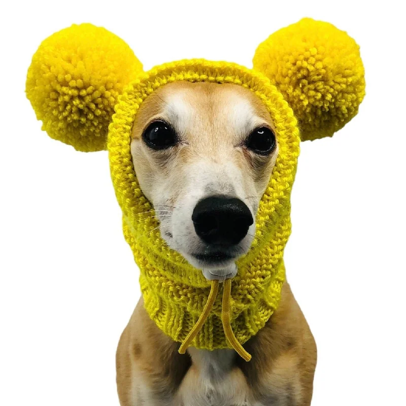 Sunny Yellow Pompom Hat