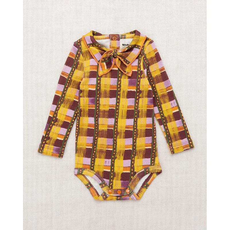 Misha and Puff Plum Watercolor Stripe Scout Onesie