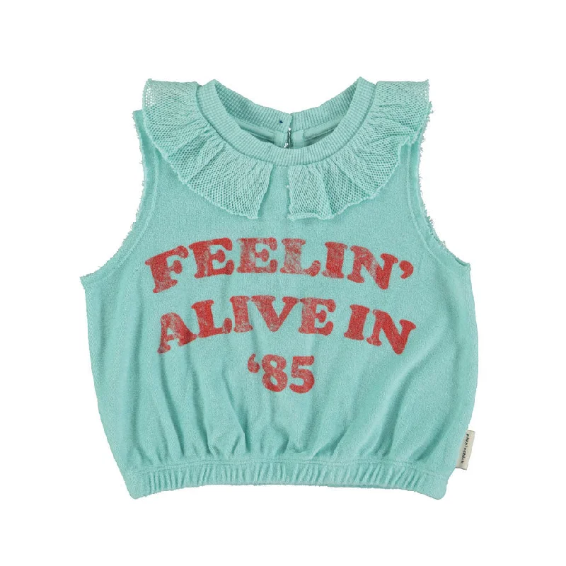 Piupiuchick Blue Feelin Alive Print Top