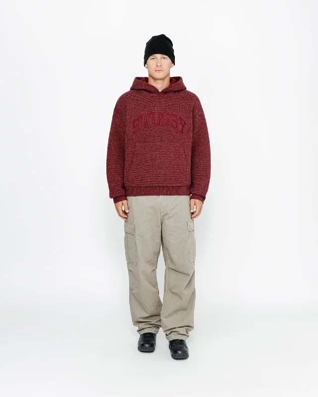 FELT PATCH KNIT HOODIE