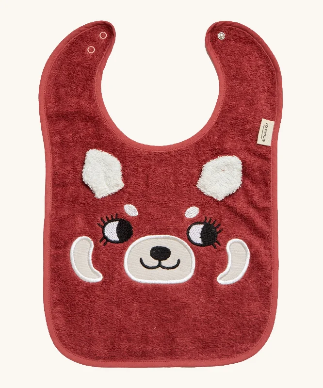 Roommate Organic Cotton Baby Bib - Red Panda