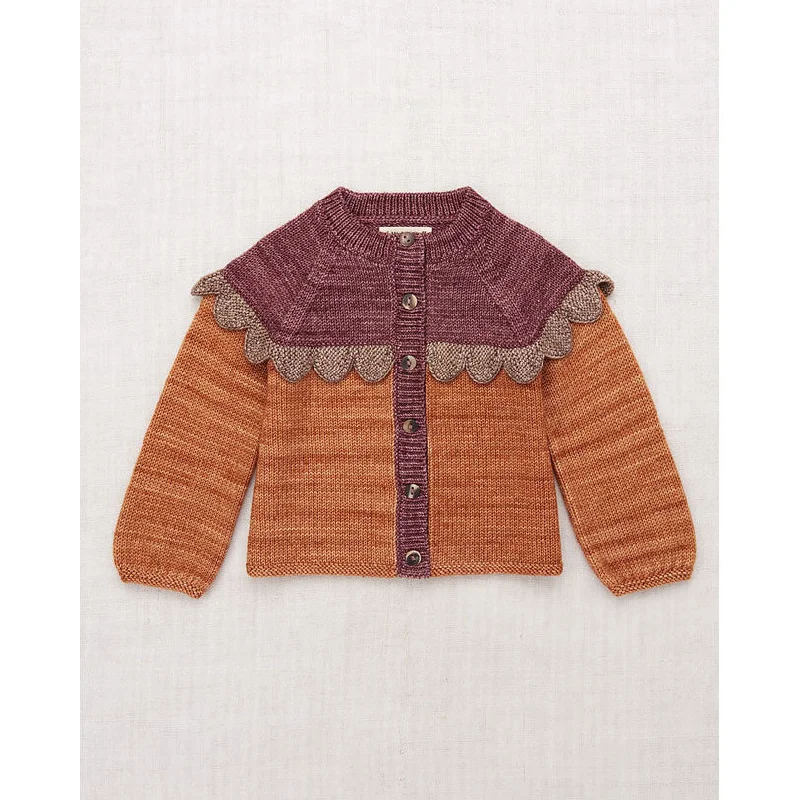 Misha and Puff Rose Gold Scallop Yoke Cardigan