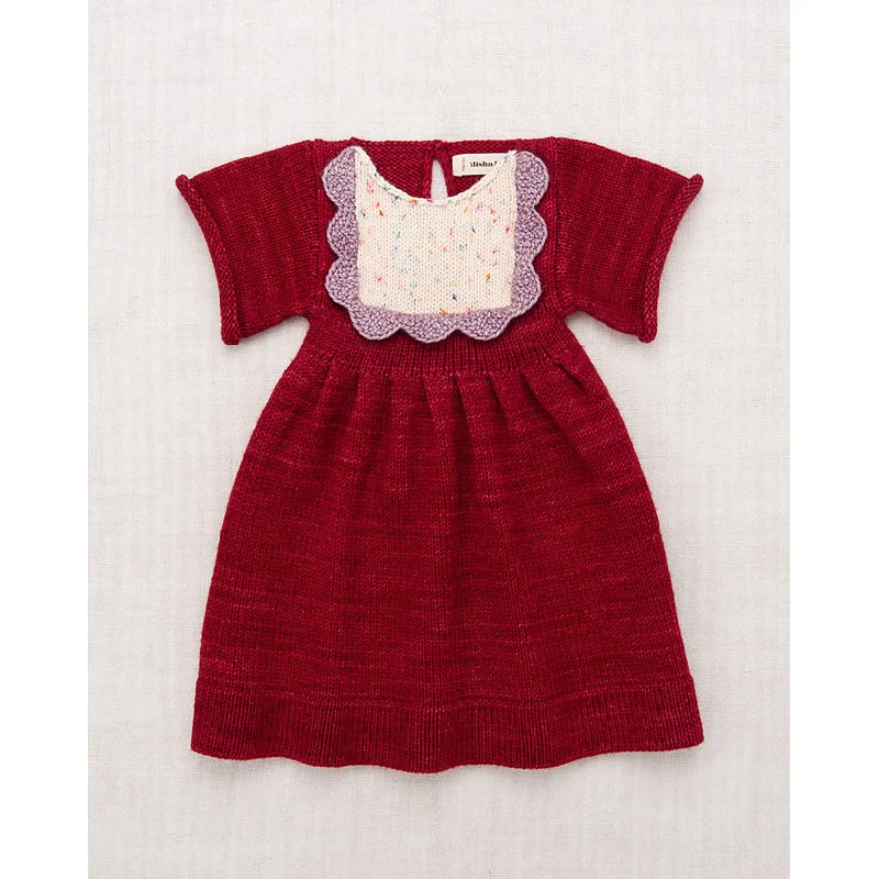 Misha and Puff Berry Scallop Bib Baby Dress