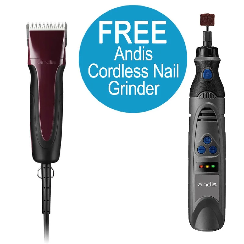 Andis Excel 5 speed+ Clipper (Burgundy) with FREE Tote Bag