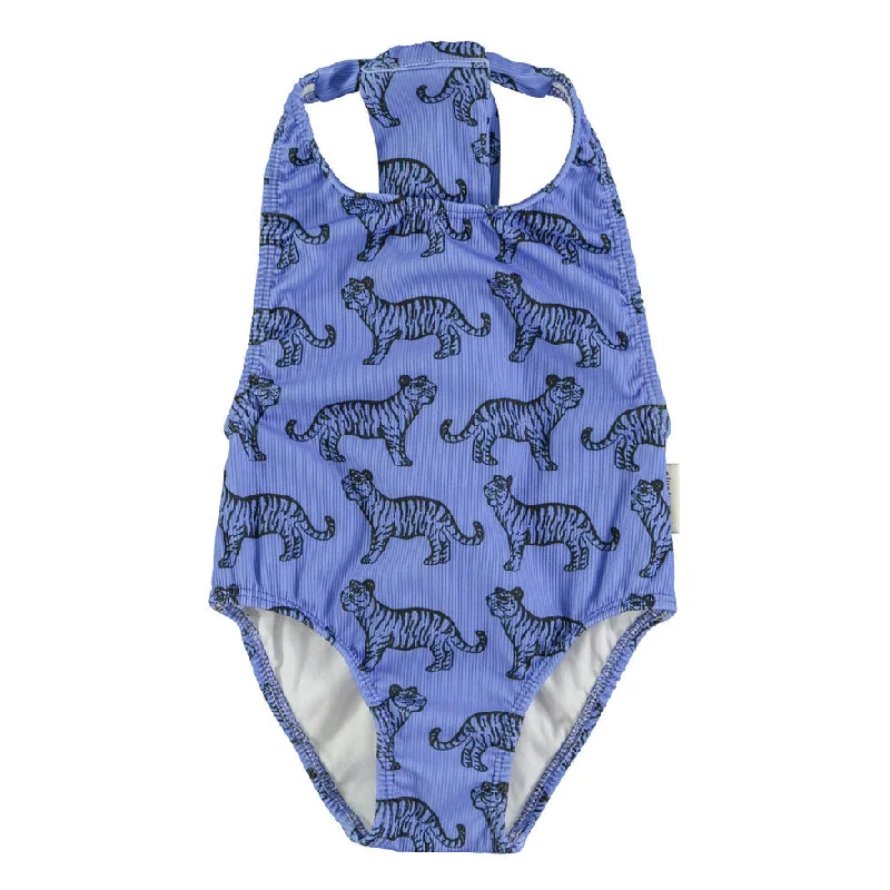 Piupiuchick Blue W/ Black Tigers Swimsuit