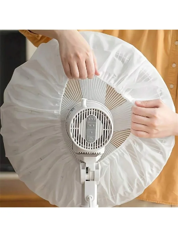 1pc White Half-Wrap Fan Dustproof Cover For Home Use, Waterproof, Moisture-Proof, Dustproof Fan Protective Cover, Easy To Put On And Take Off, Washable And Reusable, Keeping The Fan Clean