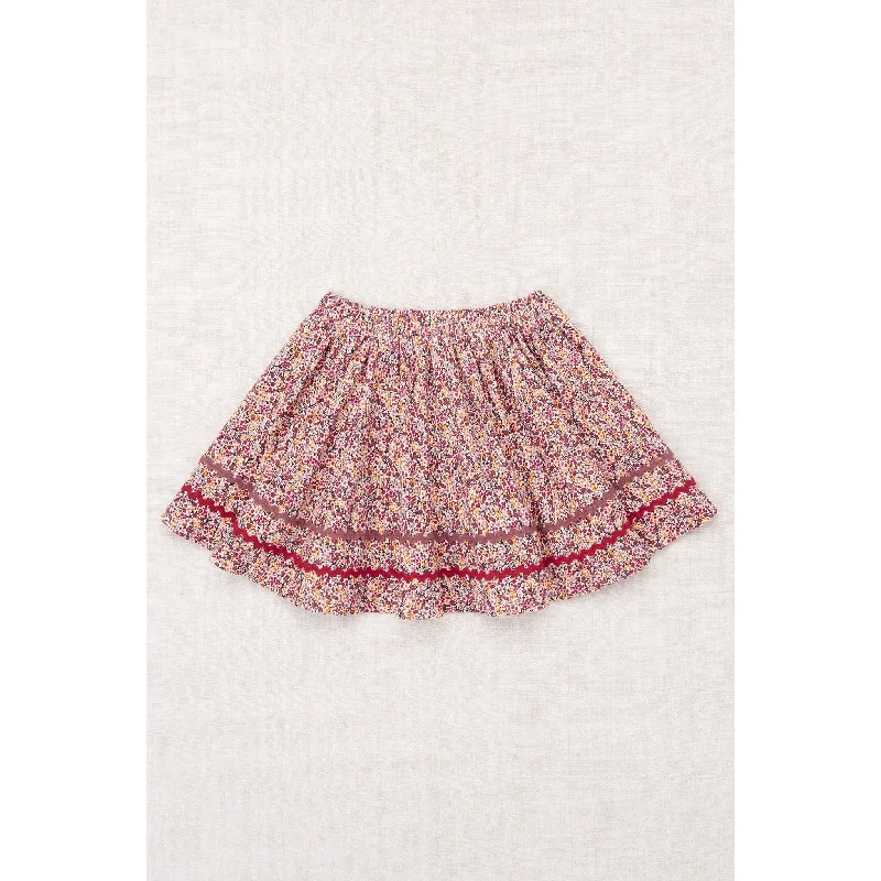 Misha and Puff String Mini Floral Rickrack Circle Skirt