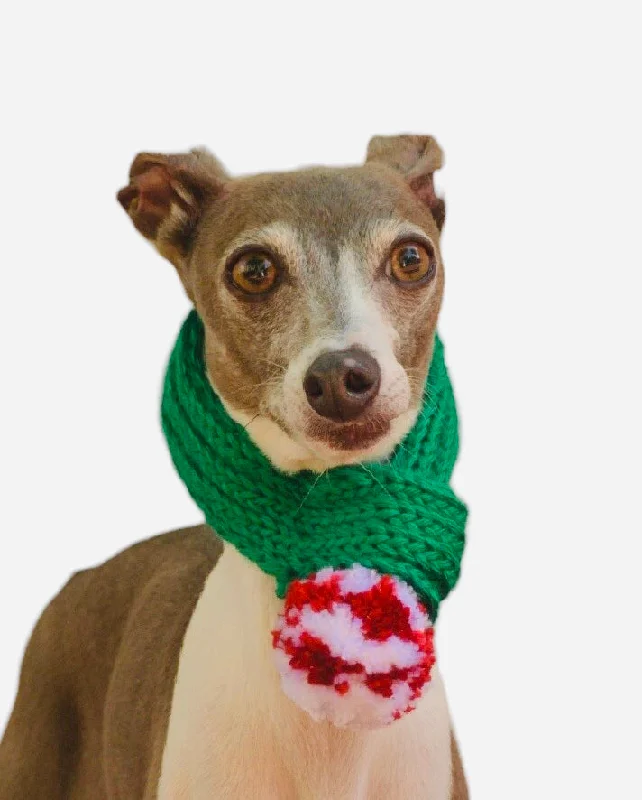 Green Pompom Scarf