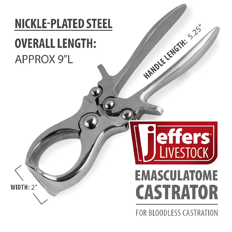 Jeffers Emasculatome Steel Castrator Tool, 9"