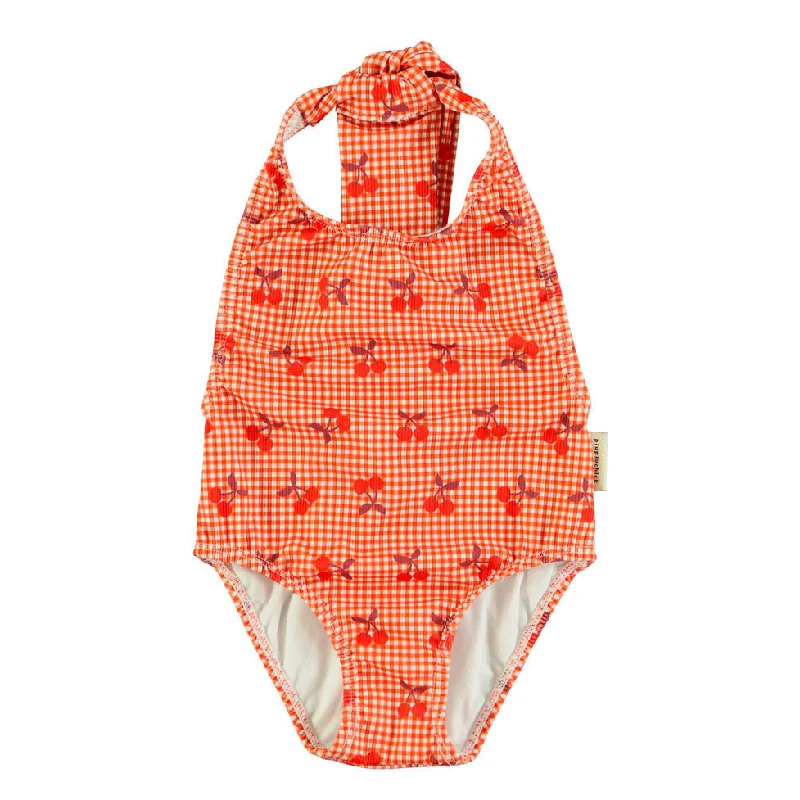 Piupiuchick Red/White Cherry Print Swimsuit