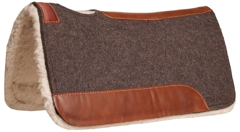 Blue Horse 100% Wool Contoured Saddle Pad with Fleece Bottom