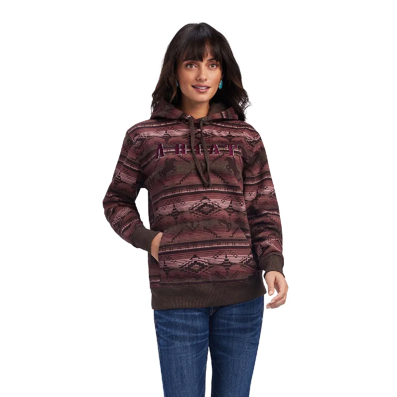 Ariat Womens R.E.A.L. Old West Serape Sweatshirt Hoodie, Mulberry