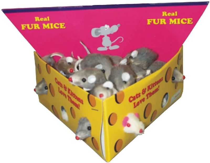 Furry Mice Cat Toys, 48 ct