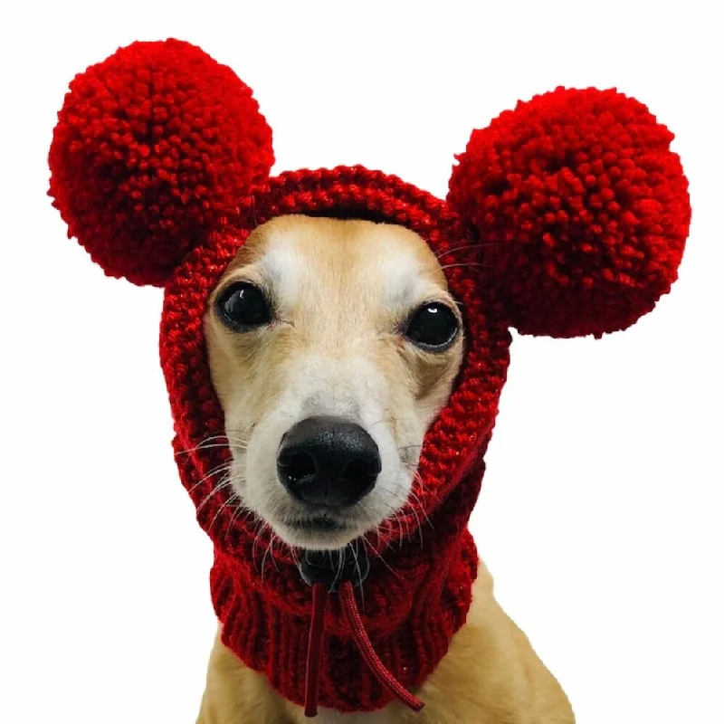 Red Sparkle Pompom Hat