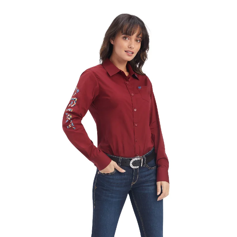 Ariat Team Kirby Stretch Shirt, Rouge Red