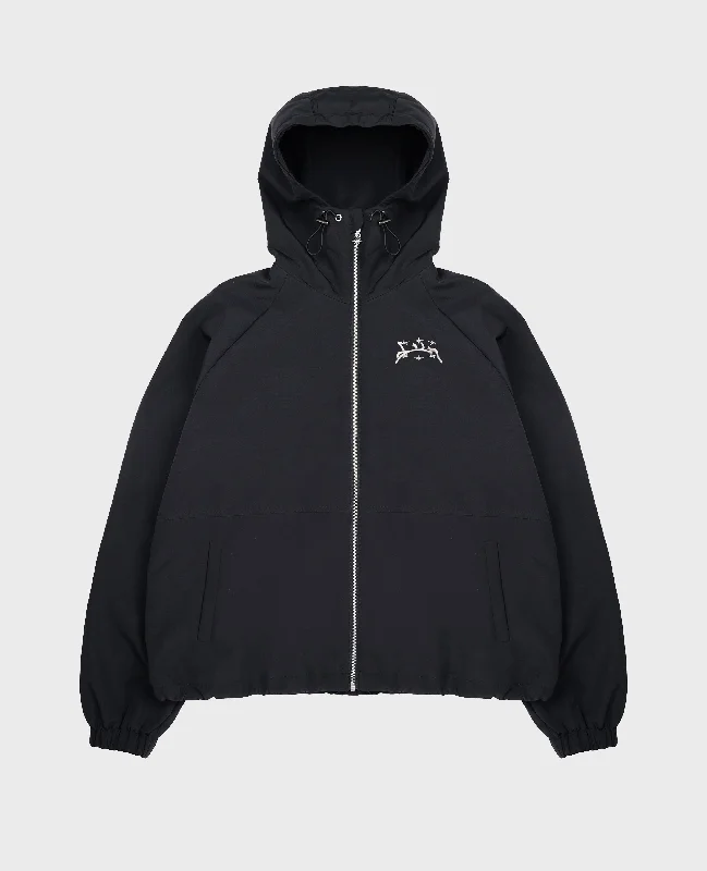 BLACK WINDBREAKER JACKET