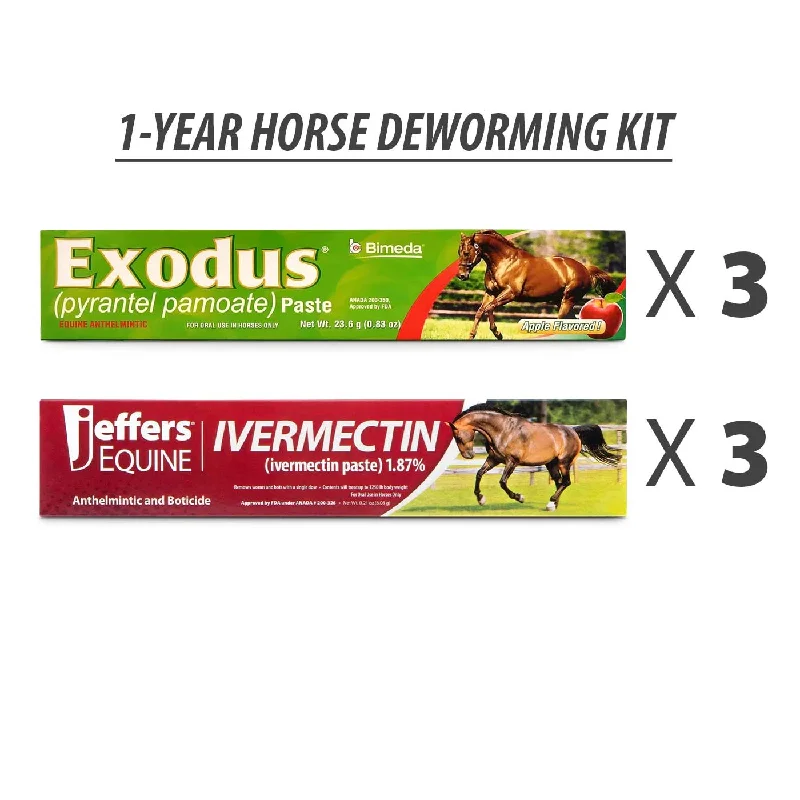 Jeffers 1-Year Horse Deworming Kit