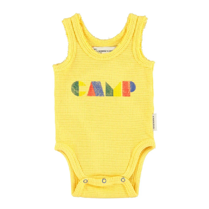 Piupiuchick Yellow Camp Print Bodysuit