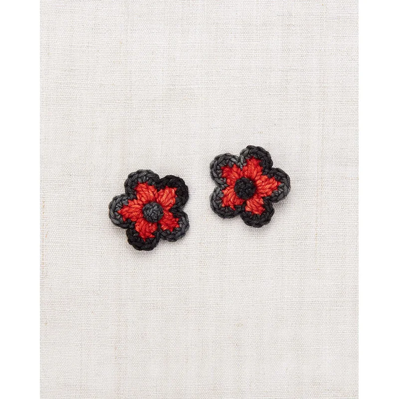 Misha and Puff Red Flame Medium Flower Clip Set