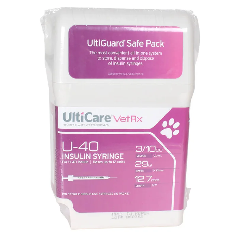 UltiCare U-40 Insulin Syringes with Sharps Container, 100 Count