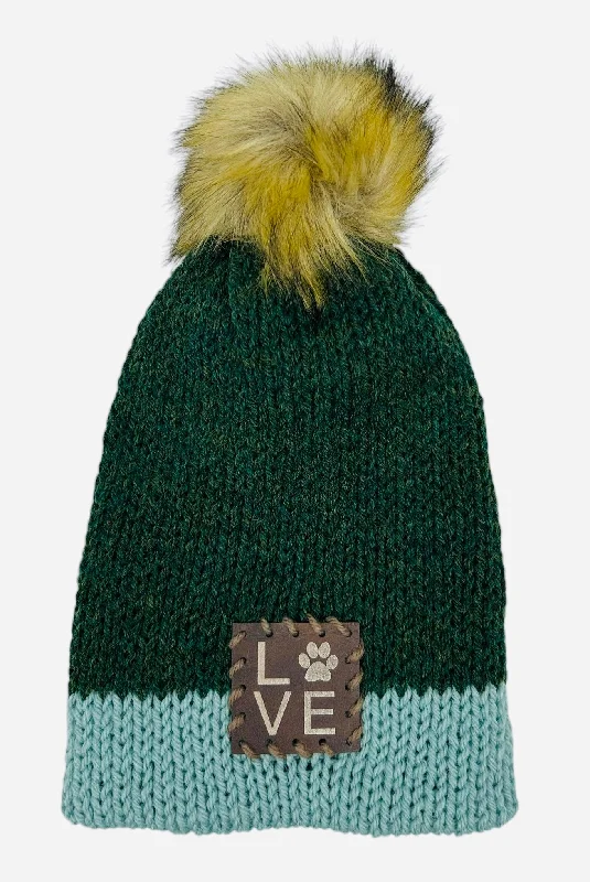 Green and Aqua Winter Hat