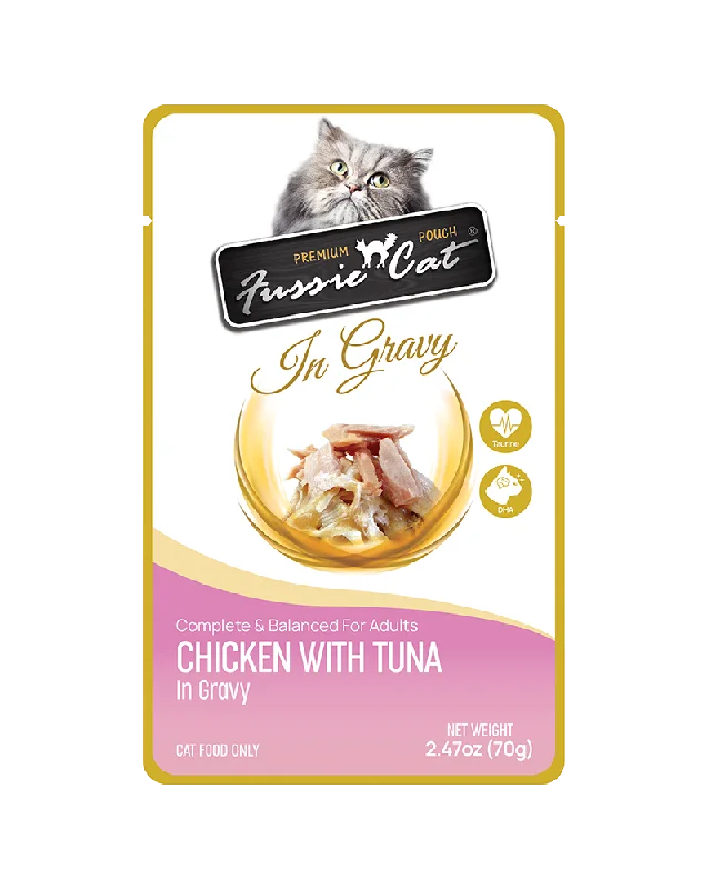 Fussie Cat Pouch Chicken with Tuna in Gravy Wet Cat Food 2.47oz