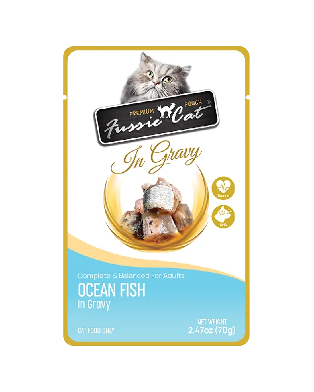 Fussie Cat Pouch Oceanfish in Gravy Wet Cat Food 2.47oz