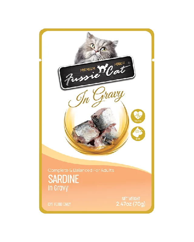 Fussie Cat Pouch Sardine in Gravy Wet Cat Food 2.47oz