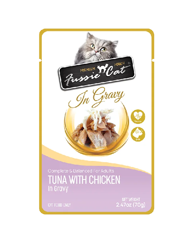 Fussie Cat Pouch Tuna with Chicken in Gravy Wet Cat Food 2.47oz