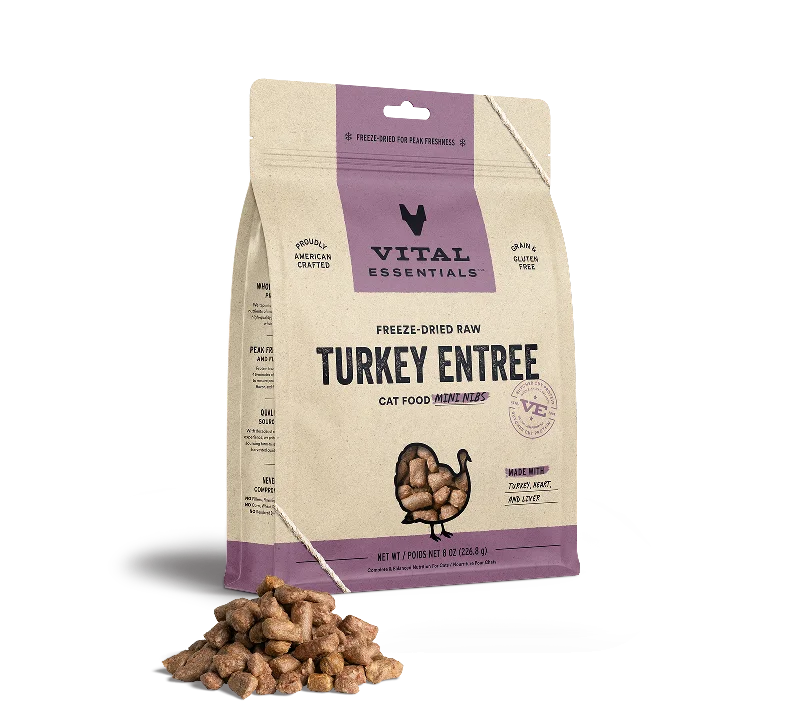 Vital Essentials Cat Freeze Dried Mini Nibs Turkey Entree 8oz