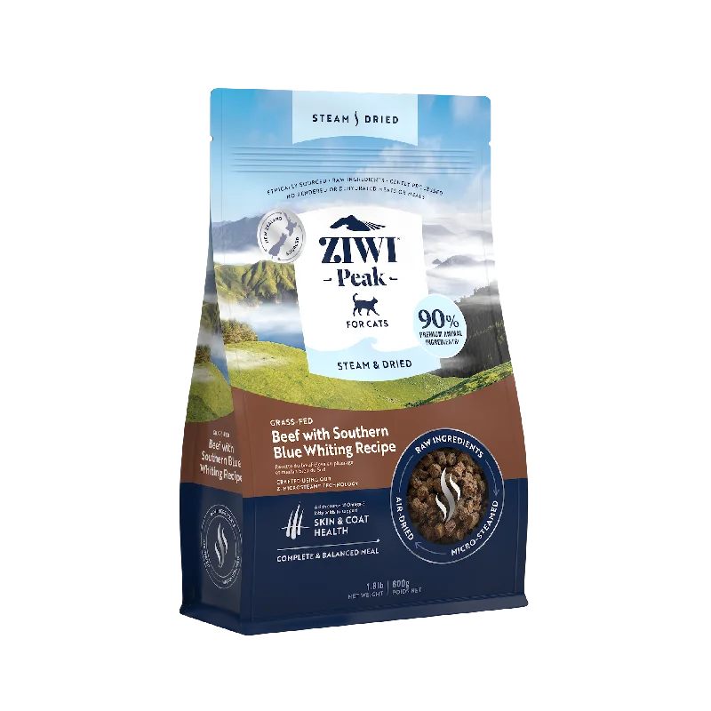 ZIWI® Peak Steam-Dried Beef with Southern Blue Whiting Cat Food 1.8lb