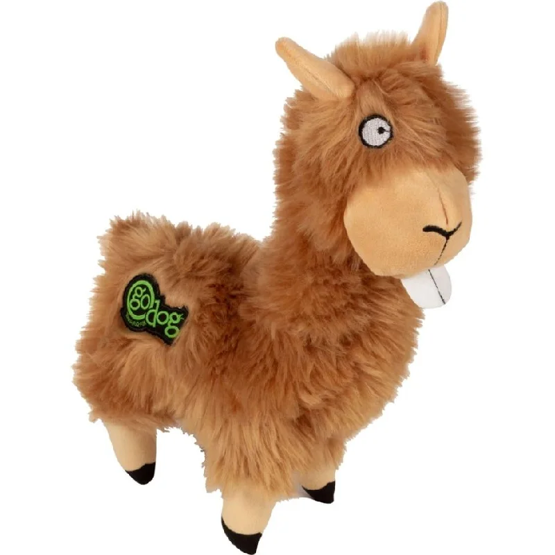 GODOG BUCK TOOTH LLAMA DURABLE PLUSH DOG TOY